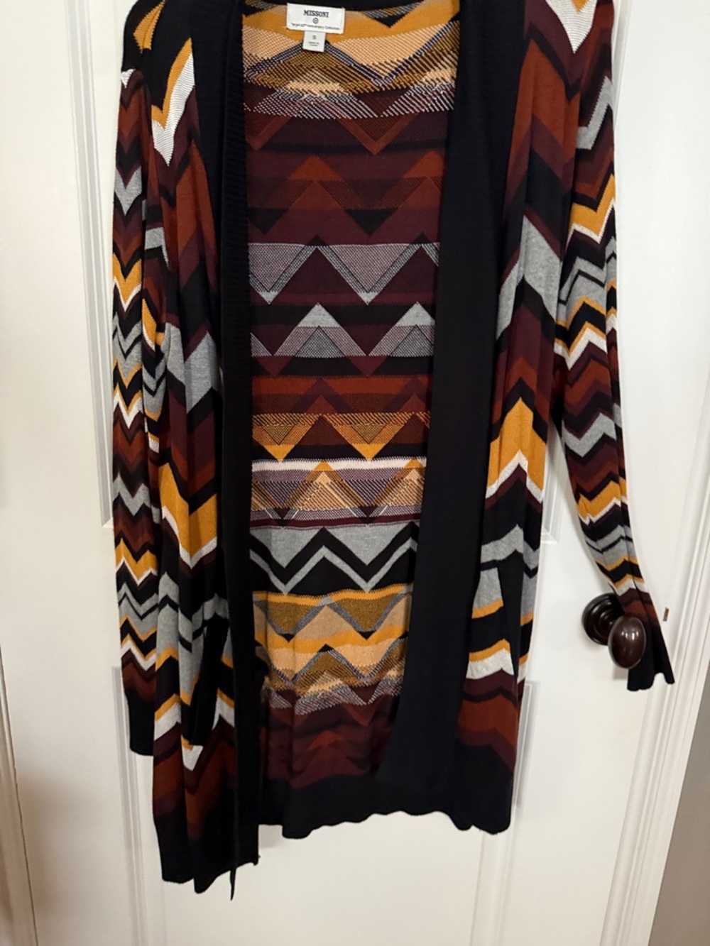 Missoni for Target Chevron Knit Cardigan in Rust, Mustard, Black, brown & Gray - Picture 7 of 8
